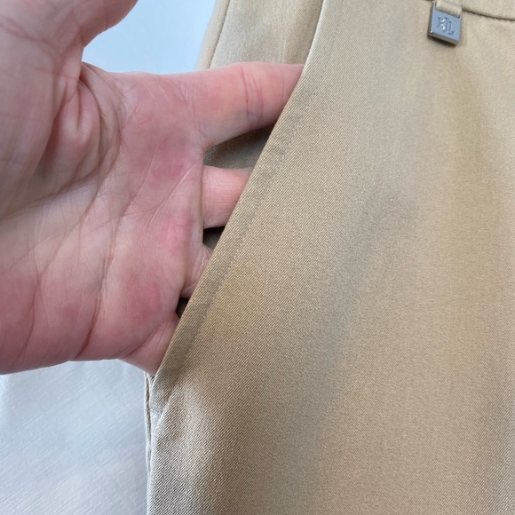 Lauren Ralph Lauren Women's Tan Minimalist Cropped Trousers Pants 12 Old Money - Picture 3 of 16